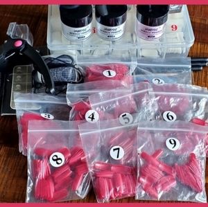 Assted Nail Supplies, Dappen Dish, Brushes & Polish